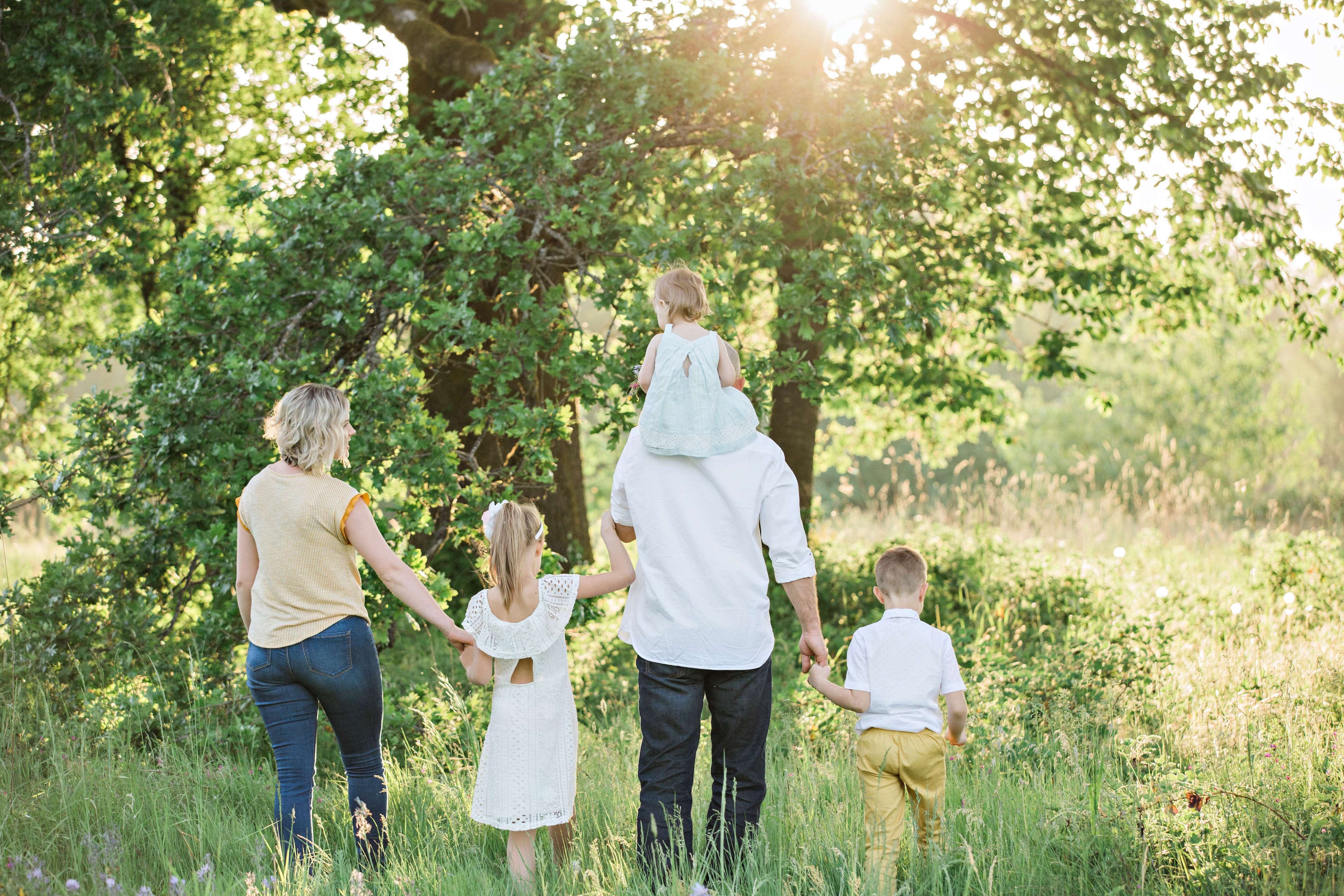 Family outdoors holiday