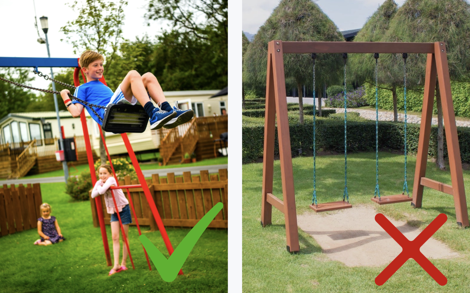 Children on swings vs empty swings